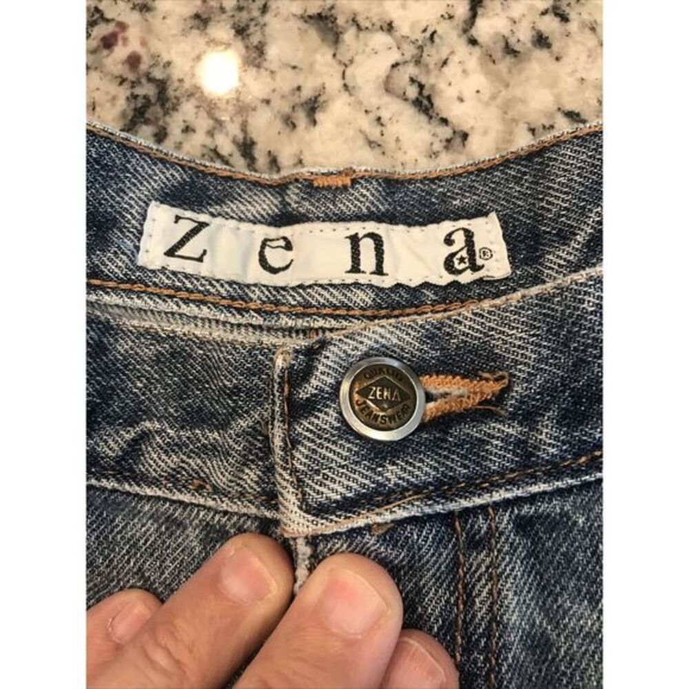 Vintage Zena Retro 80s 90s High Waist Jeans Mom Made in USA Women 12petite 28x28 - Picture 8 of 11